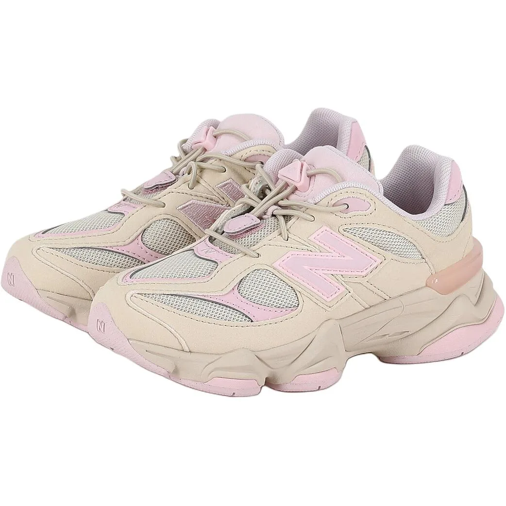 New Balance NB 9060 дышащие детские слипоны с противоскользящей и износостойкой подошвой бежево-розовые — фото 4