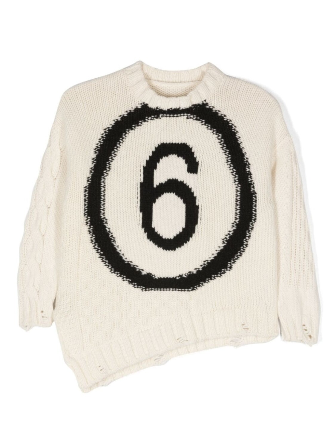 

MM6 Maison Margiela Kids джемпер с эффектом потертости, нейтральный цвет