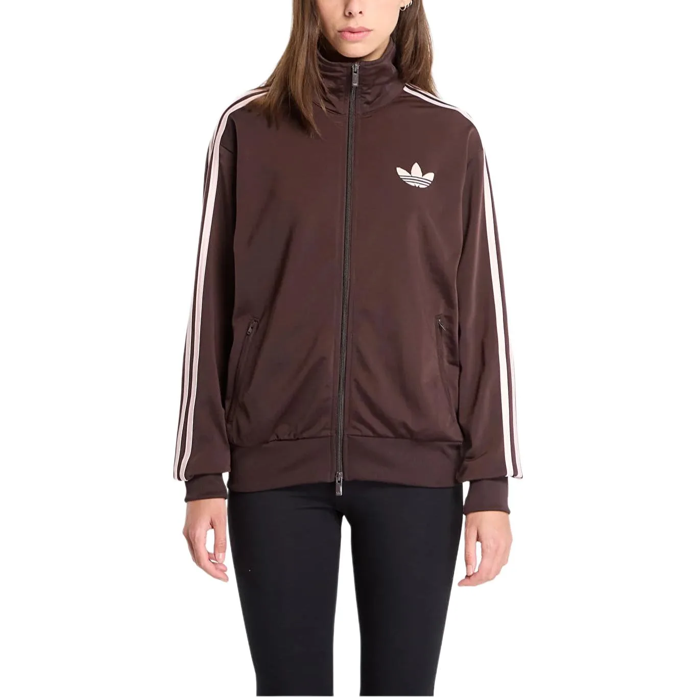 Полосатая куртка для бега Adidas Originals, коричневый — фото 4