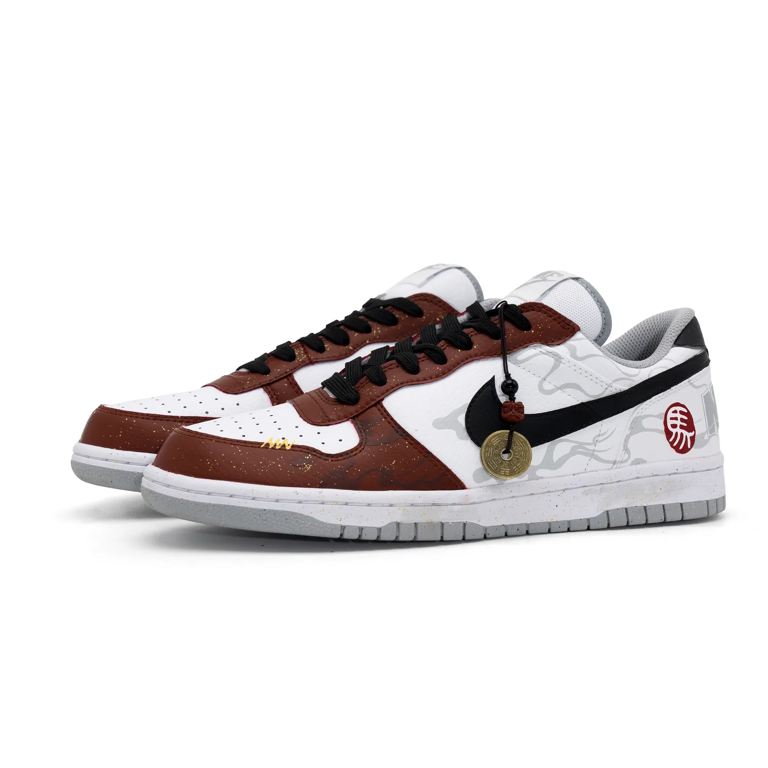 Nike Кроссовки для скейтбординга Big Low Red Horse мужские, черно-красные — фото 4