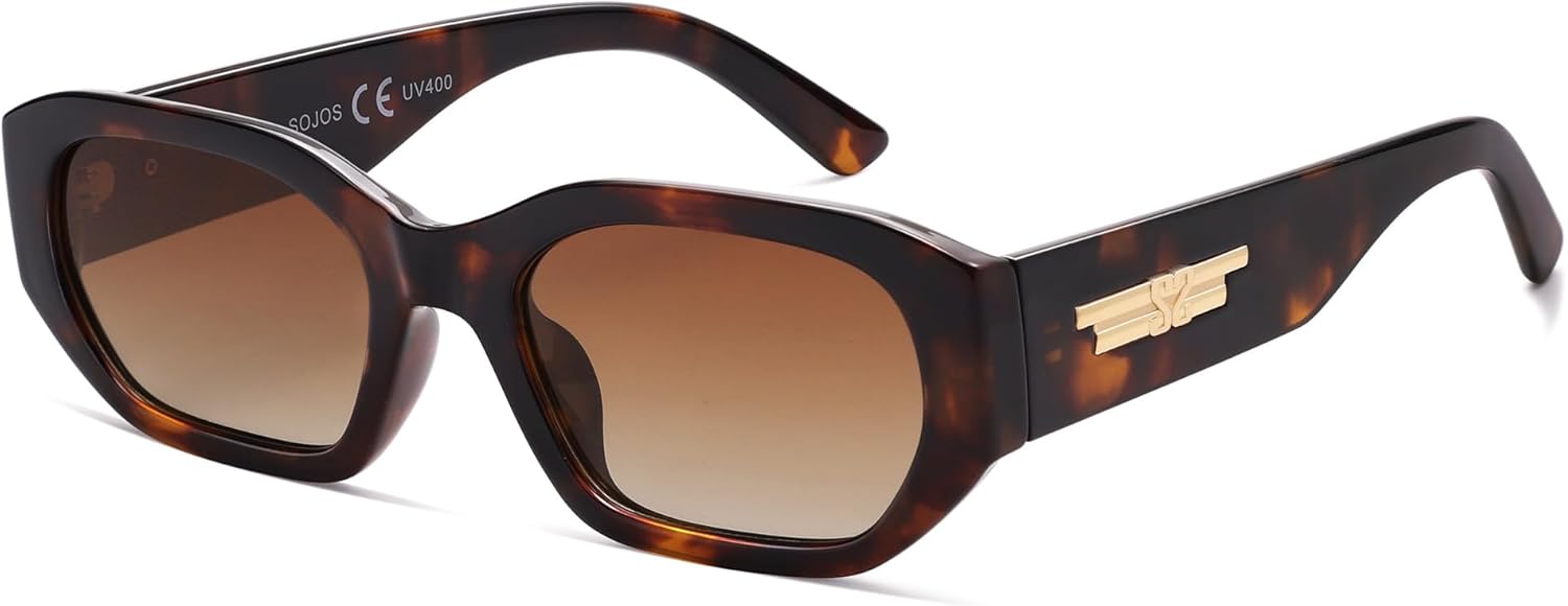 

Поляризованные солнцезащитные очки SOJOS для женщин и мужчин, ретро-прямоугольные солнцезащитные очки в модной шестиугольной оправе, в стиле 80-х и 90-х годов, модель SJ2324, Demi