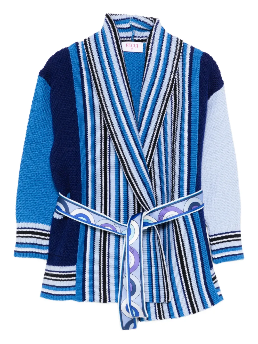 

Кардиган в полоску со вставками PUCCI Junior, синий