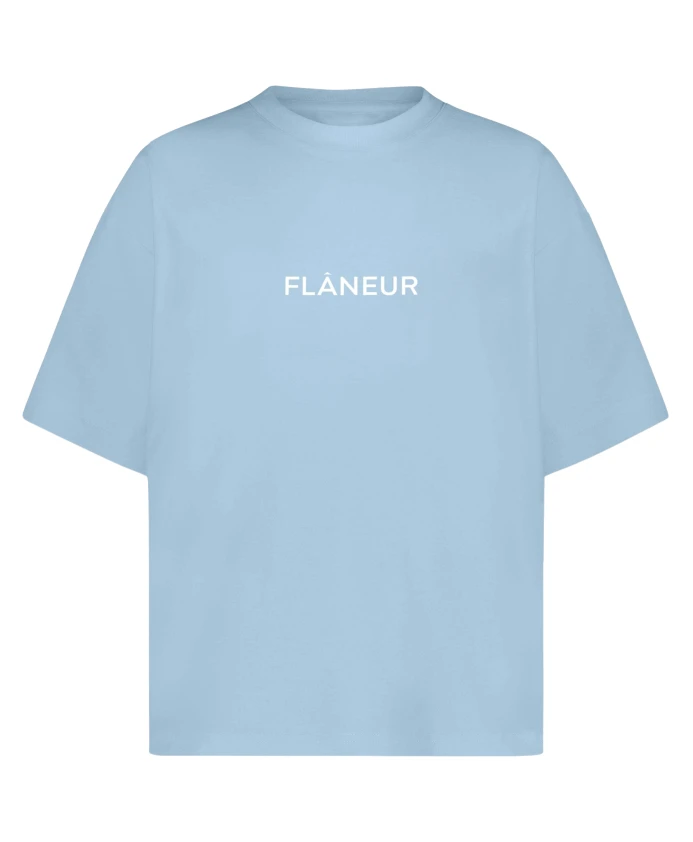 

Футболка из хлопка с синим логотипом в виде коробки. FlãNeur, синий