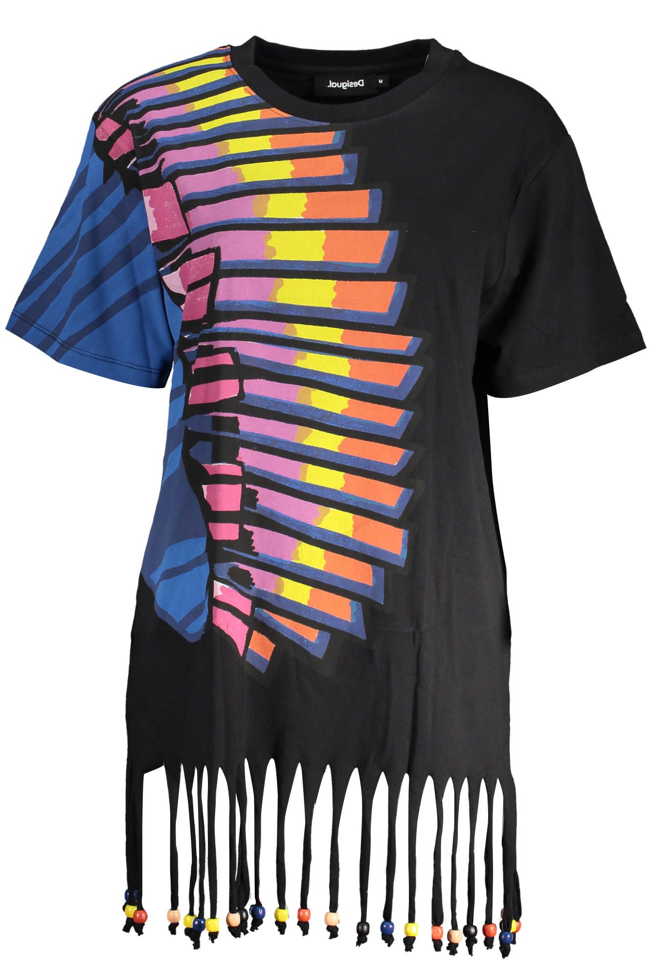 

Платье Desigual Chic с контрастным принтом и логотипом для женщин, черный