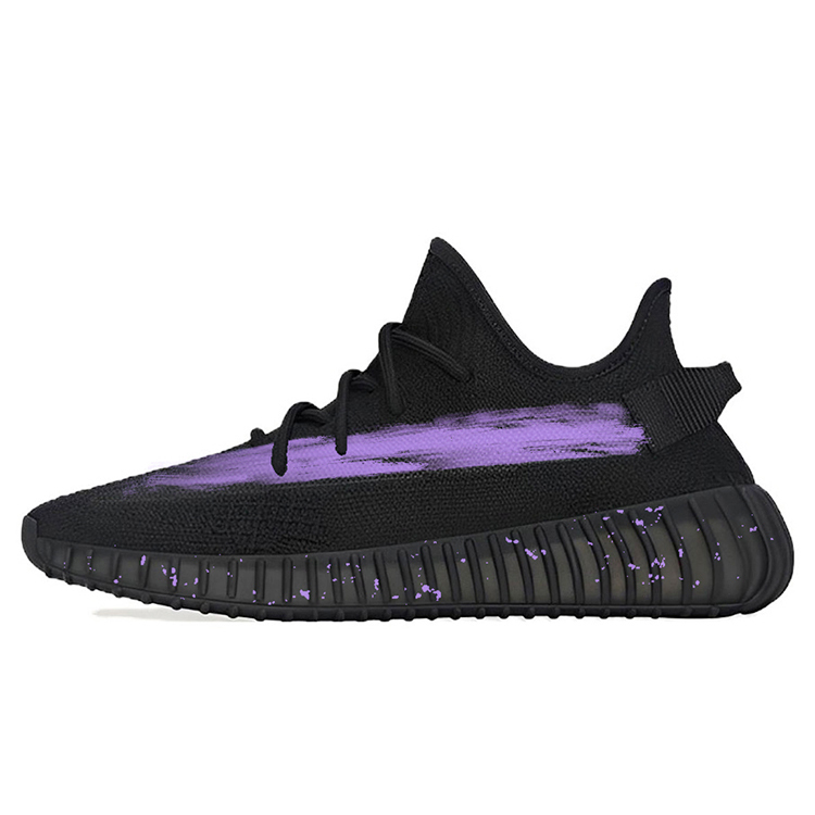 Yeezy Boost 350 V2 Дышащие Влагопоглощающие Низкие Повседневные Кроссовки Unisex Черный Фиолетовый Adidas Originals