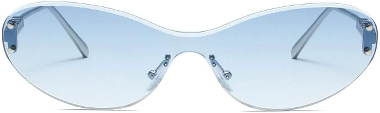 

Laureles Модные цельные овальные солнцезащитные очки для женщин в стиле ретро, ​​без оправы, металлические солнцезащитные очки для мужчин, круглые без оправы, C6