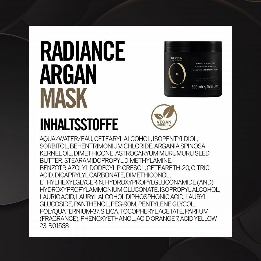 Бальзам для волос orofluido radiance argan mask Revlon Professional, объем 500 мл — фото 3