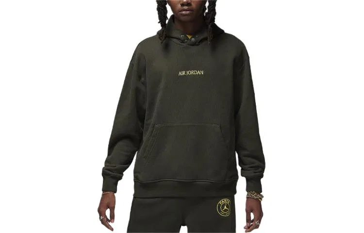Толстовка Paris Saint Germain мужская оливково-зеленая Jordan, Olive Green