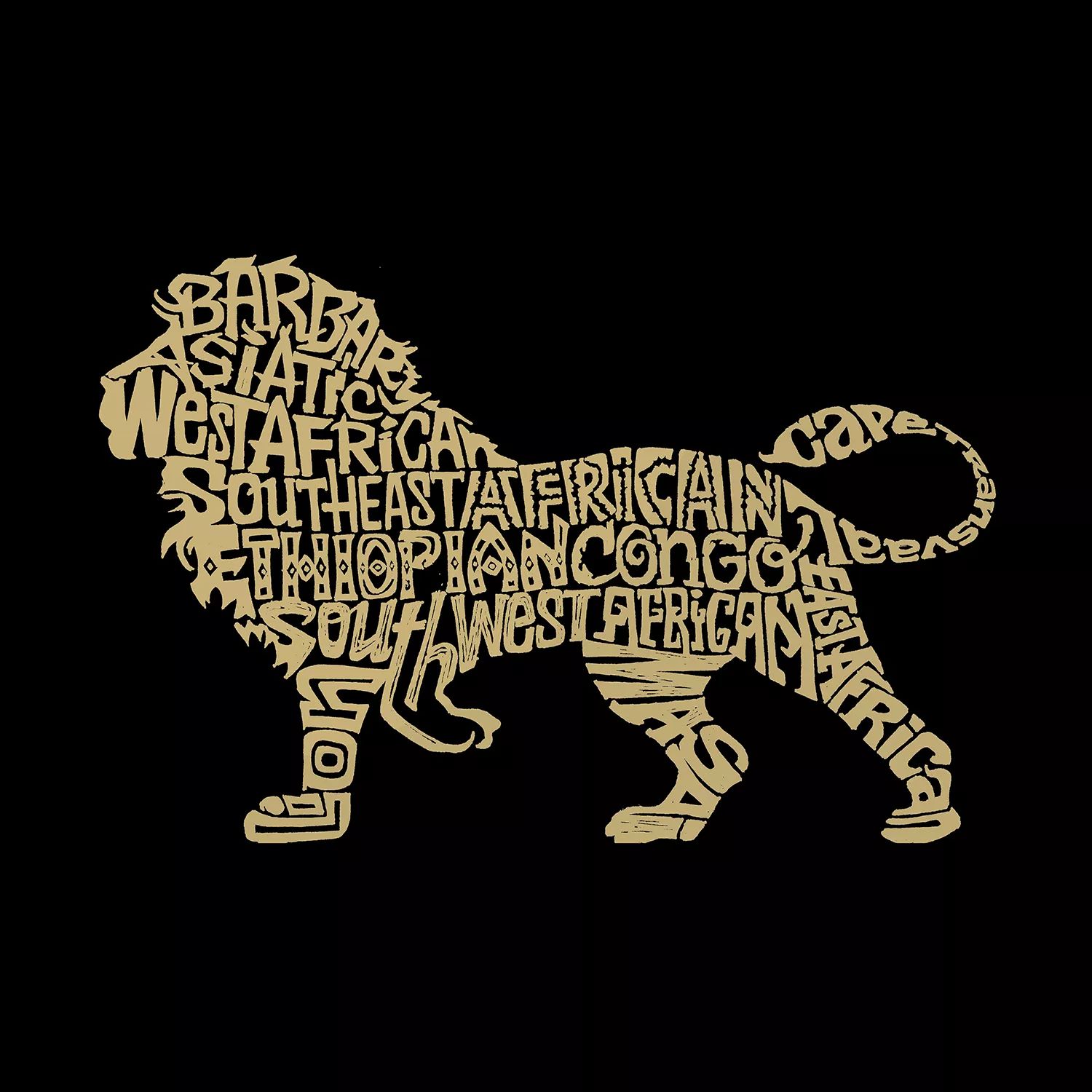 

Lion — мужская футболка премиум-класса Word Art LA Pop Art