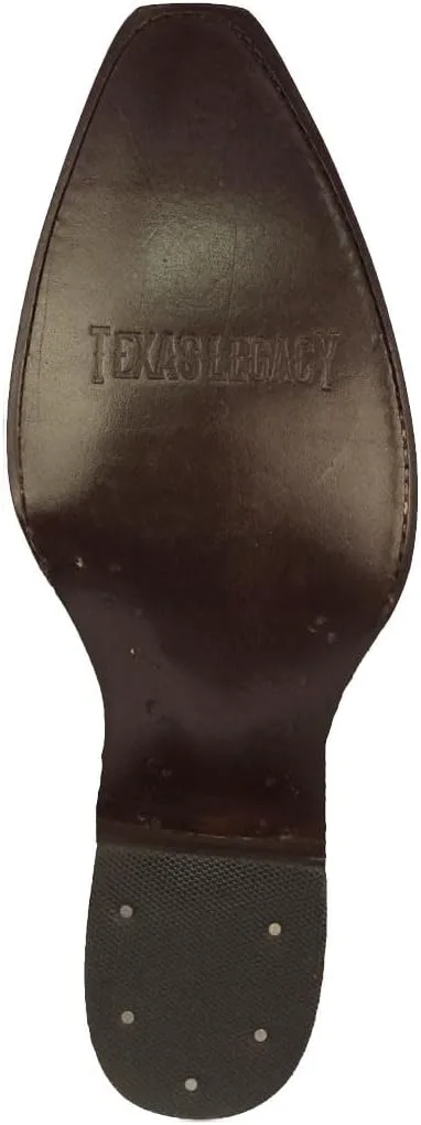 

Мужские ковбойские сапоги Texas Legacy медового коричневого цвета из западной кожи с тиснением под змею и зауженным носком