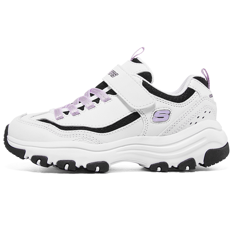 

Амортизирующие, устойчивые к истиранию, нескользящие, низкие кроссовки для детей и подростков Skechers, белый/фиолетовый