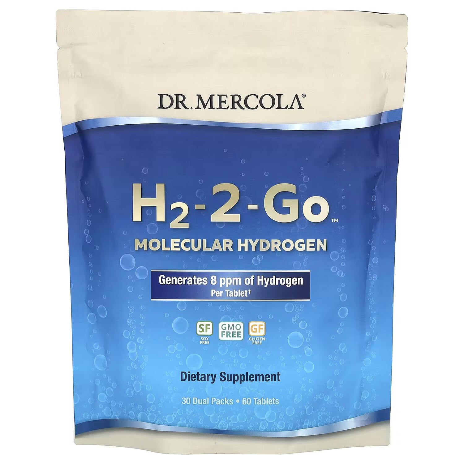

H2-2-Go, Молекулярный водород, 30 двойных упаковок, 60 таблеток Dr. Mercola