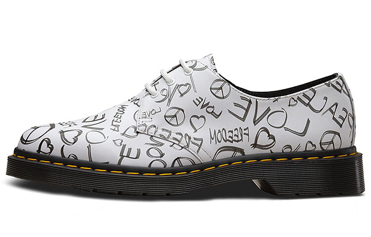 

1461 Женские повседневные туфли женские с низким верхом белые/черные Dr.Martens