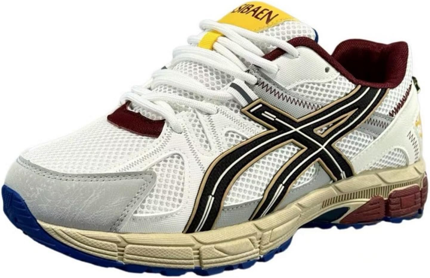 

Мужские ретро кроссовки из сетки, легкие дышащие повседневные обувь с контрастной строчкой, противоскользящие спортивные ходовые кроссовки для ежедневного ношения Aokisx, белый/черный/красный