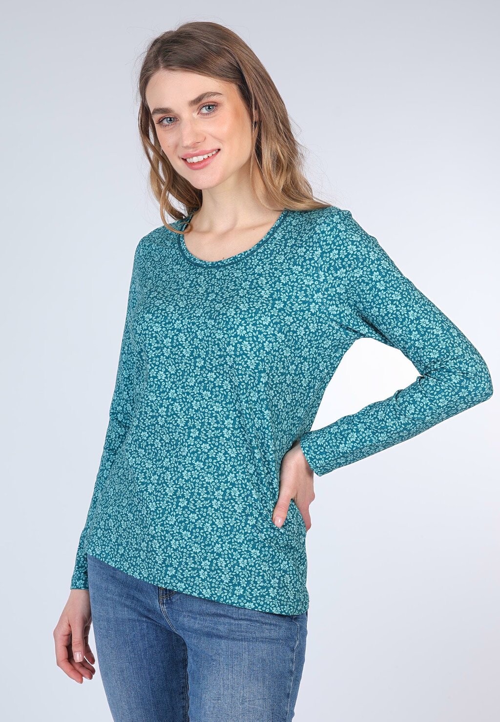 

Топ с длинными рукавами HANNI AUTUMN BLOOM Sorgenfri Sylt, бирюзовый