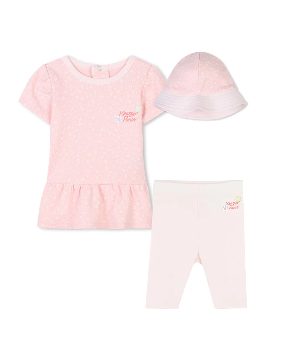 

Набор для малышей3 шт. розового хлопкового цвета Kenzo Kids, цвет Rosa