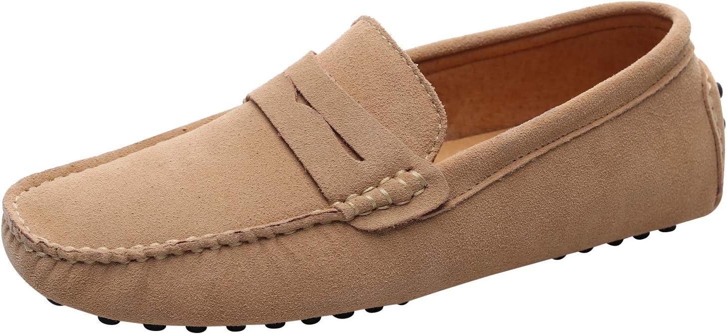 

Мужские замшевые кожаные лоферы ANUFER, удобные мокасины, бежевый