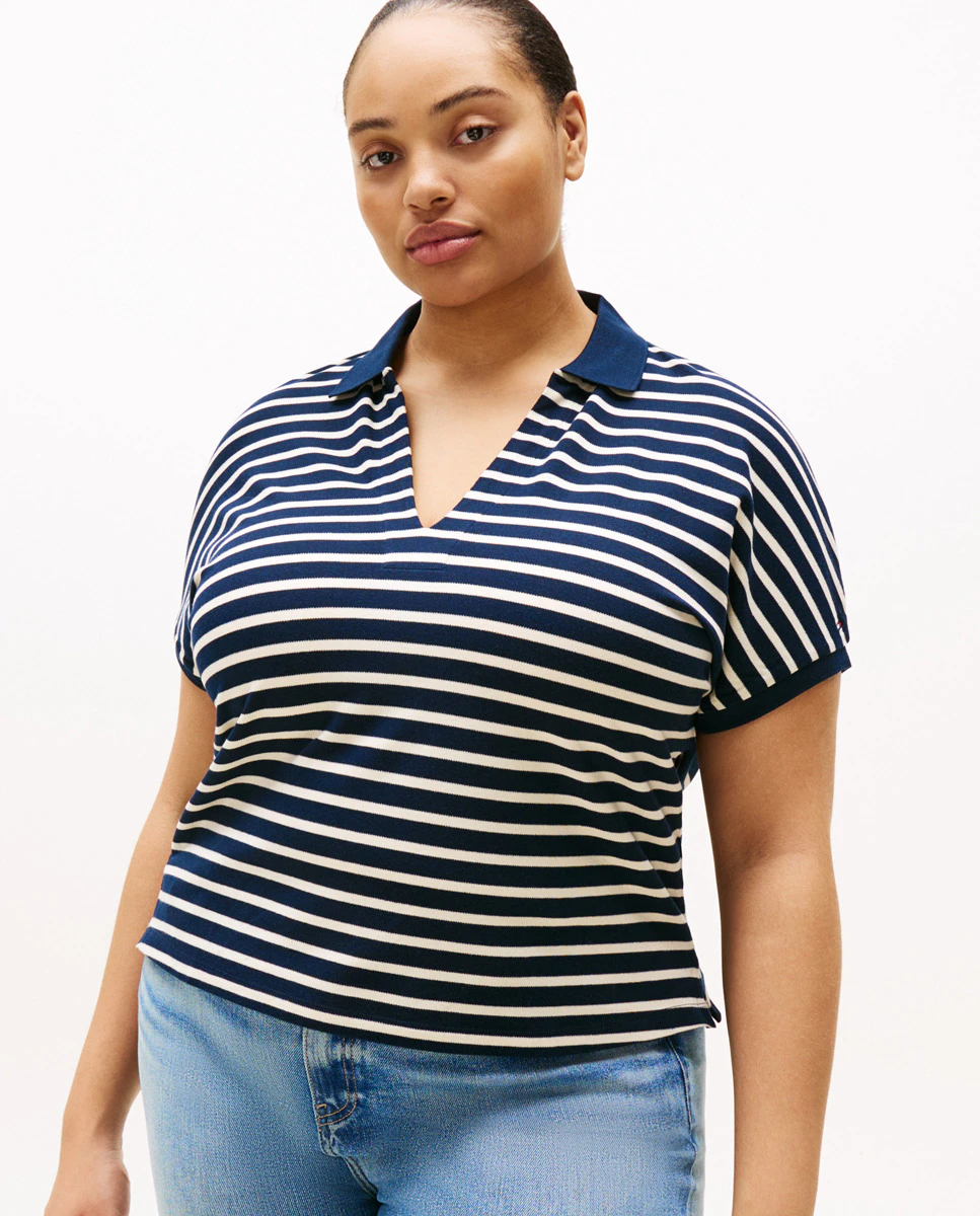 

Женское расслабленное поло с коротким рукавом Tommy Hilfiger Curve, тёмно-синий