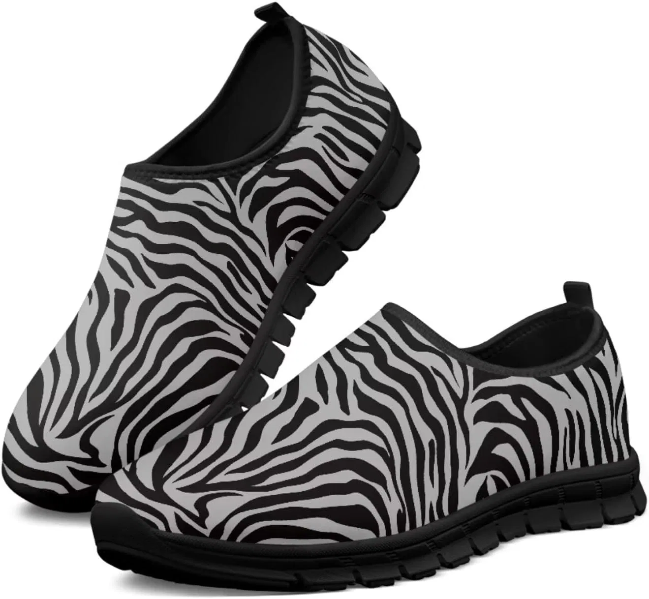 Мокасины с антискользящей подошвой, Black Zebra Print Hsaiyjsp