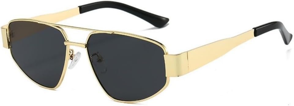 

Модные солнцезащитные очки «кошачий глаз», стильные металлические солнцезащитные очки в маленькой оправе, для путешествий, в уличном стиле, с защитой от ультрафиолета UV400 UJNHGQ, Gold Gray