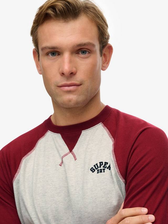 Винтажный бейсбольный свитшот Superdry, Grey/Burgundy — фото 4