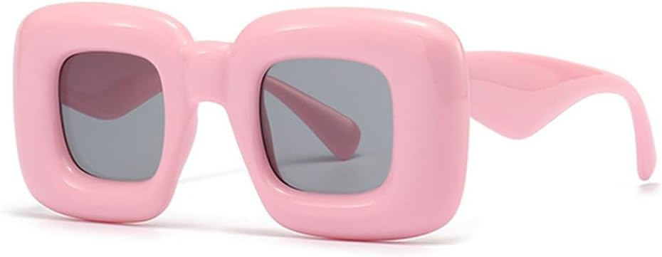 

Солнцезащитные очки UV400 с металлическими шарнирами, яркой оправой и толстым каркасом, идеально подходят для женщин и мужчин, для бега и занятий спортом на открытом воздухе UYPTK, Pink Grey