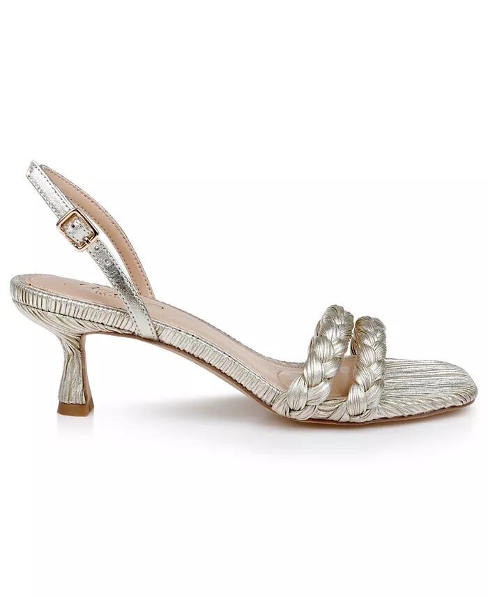 Женские сандалии Sharon Square Toe Dress Jewel Badgley Mischka, коричневый/бежевый — фото 2