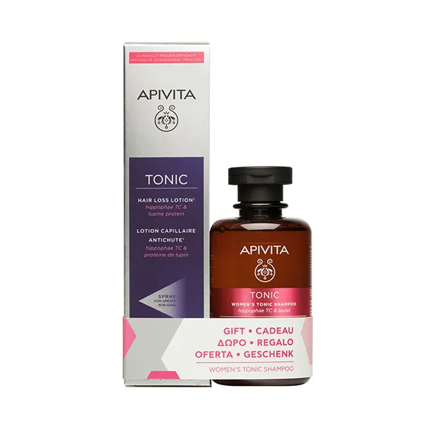 

Женский тонизирующий шампунь и лосьон Set Tonic Anti-Caída Apivita, 2 UD