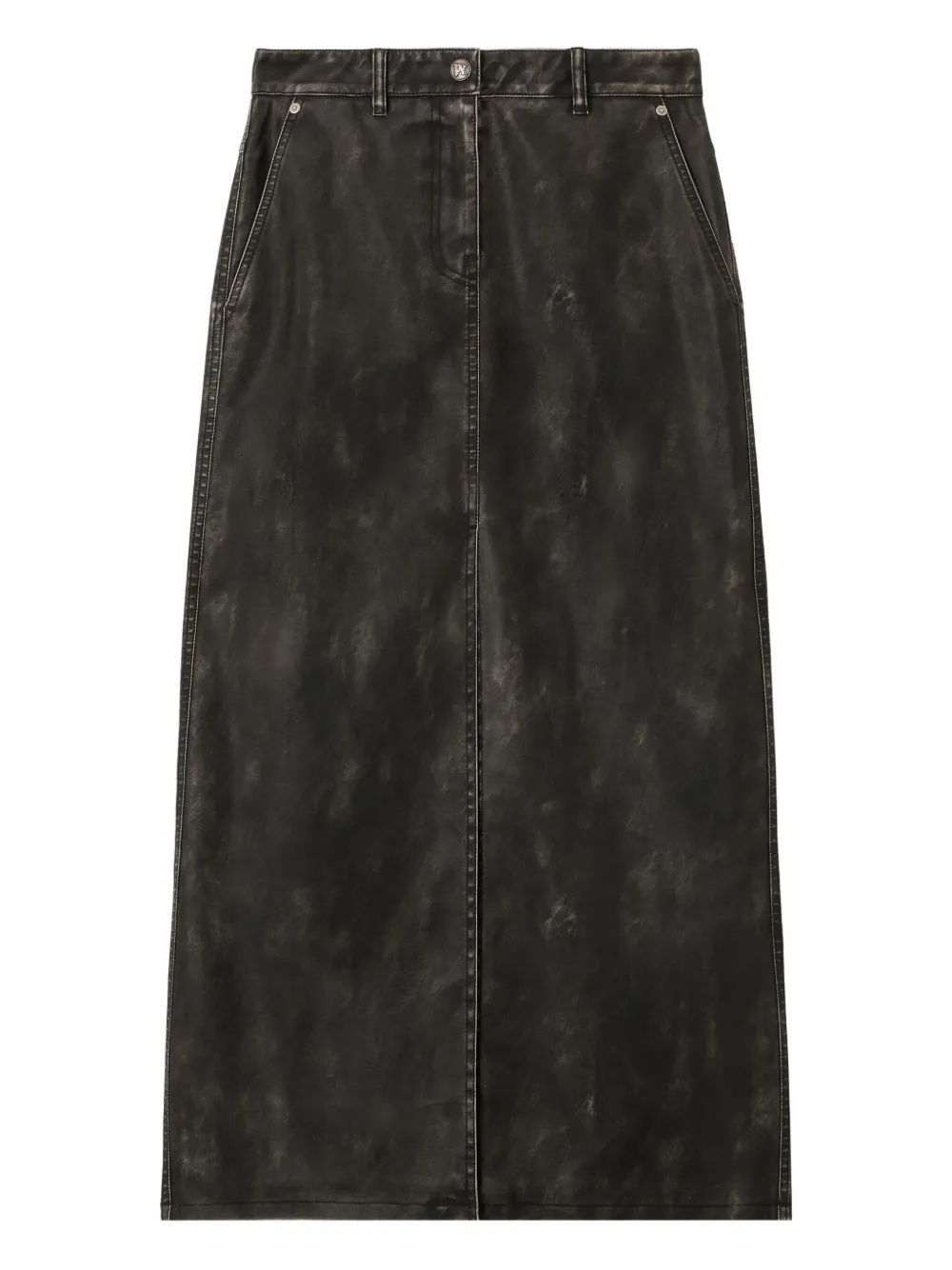 

Миди-юбка с изогнутым логотипом и покрытием Palm Angels, серый