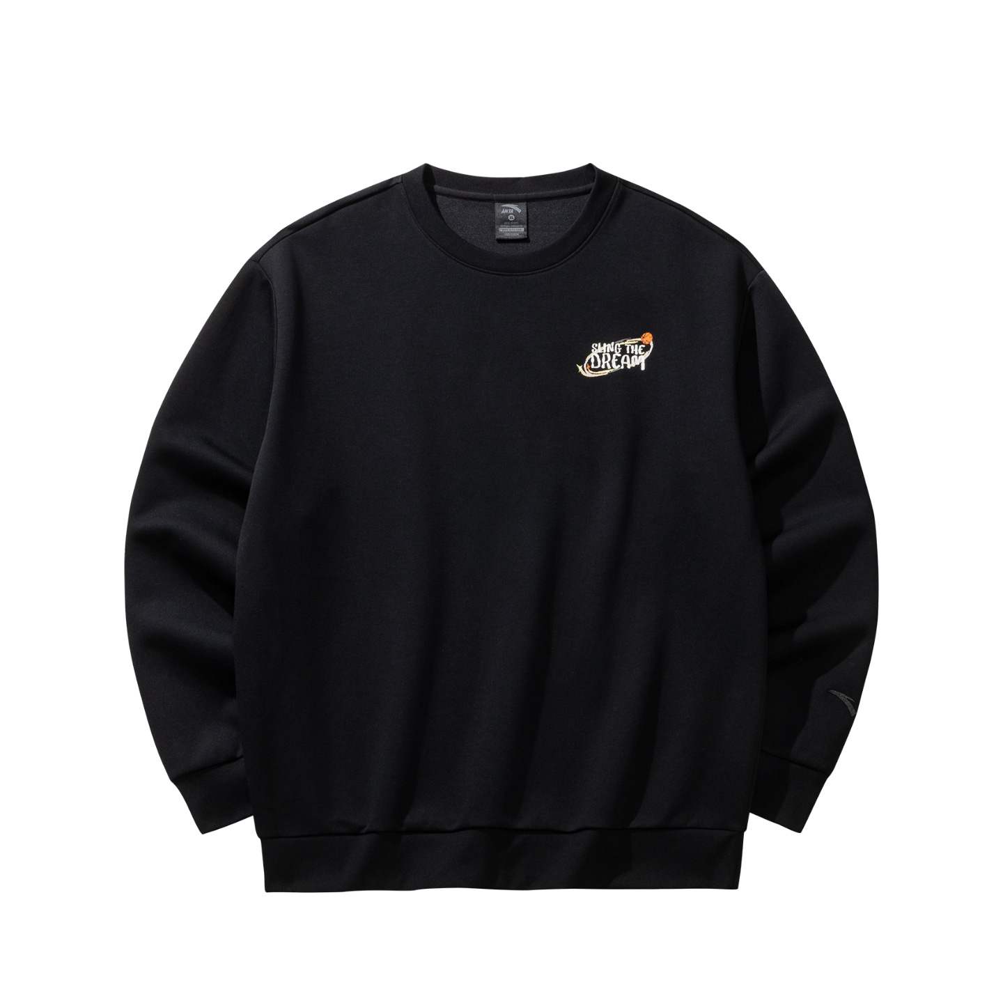 

Anta Толстовка унисекс, базовые, черные, с круглым вырезом, средней толщины