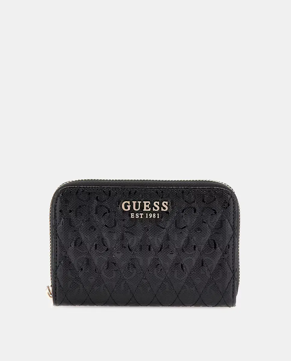 

Средний кошелек на молнии с логотипом 4G Guess, черный