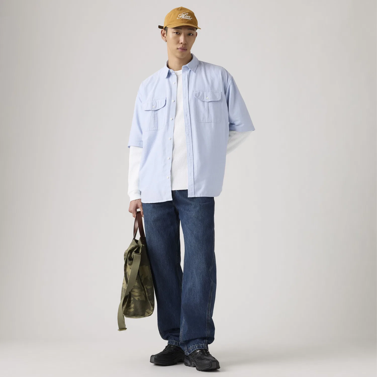 Рубашка Pacifica свободного кроя с коротким рукавом, модель Oxford Levi's, Blue — фото 2
