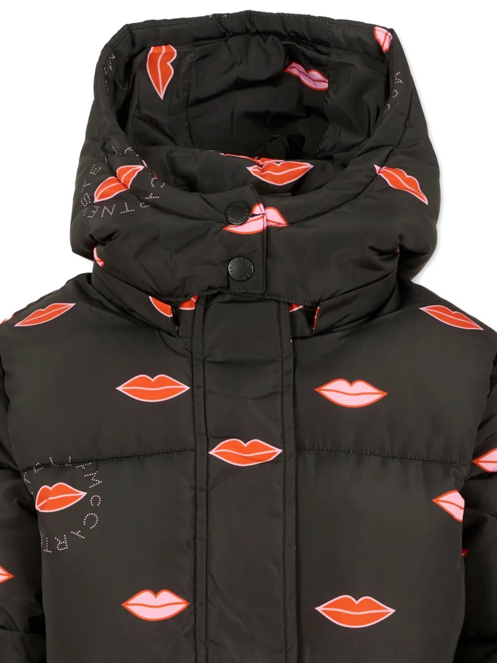 Куртка-пуховик с принтом губ Stella McCartney Kids, черный — фото 3