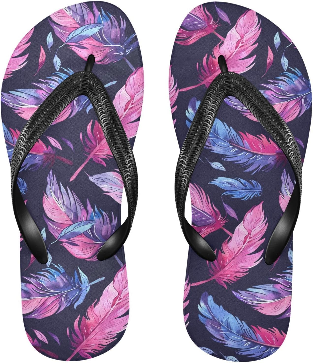 

Красочные тонкие шлепанцы SPRIPORT с перьями для женщин и мужчин, Multicoloured