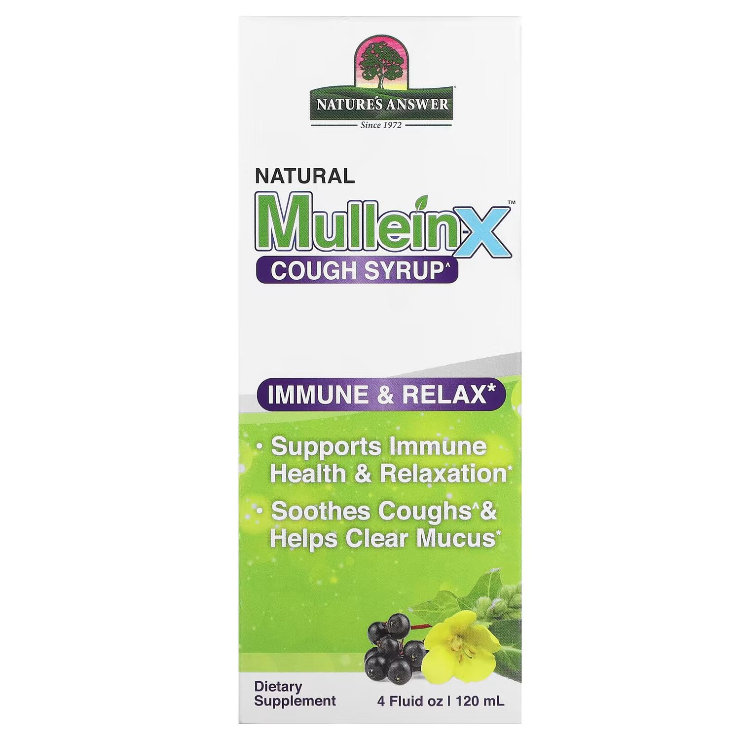 

Натуральный сироп от кашля Mullein X, 4 жидких унции (120 мл) Nature'S Answer