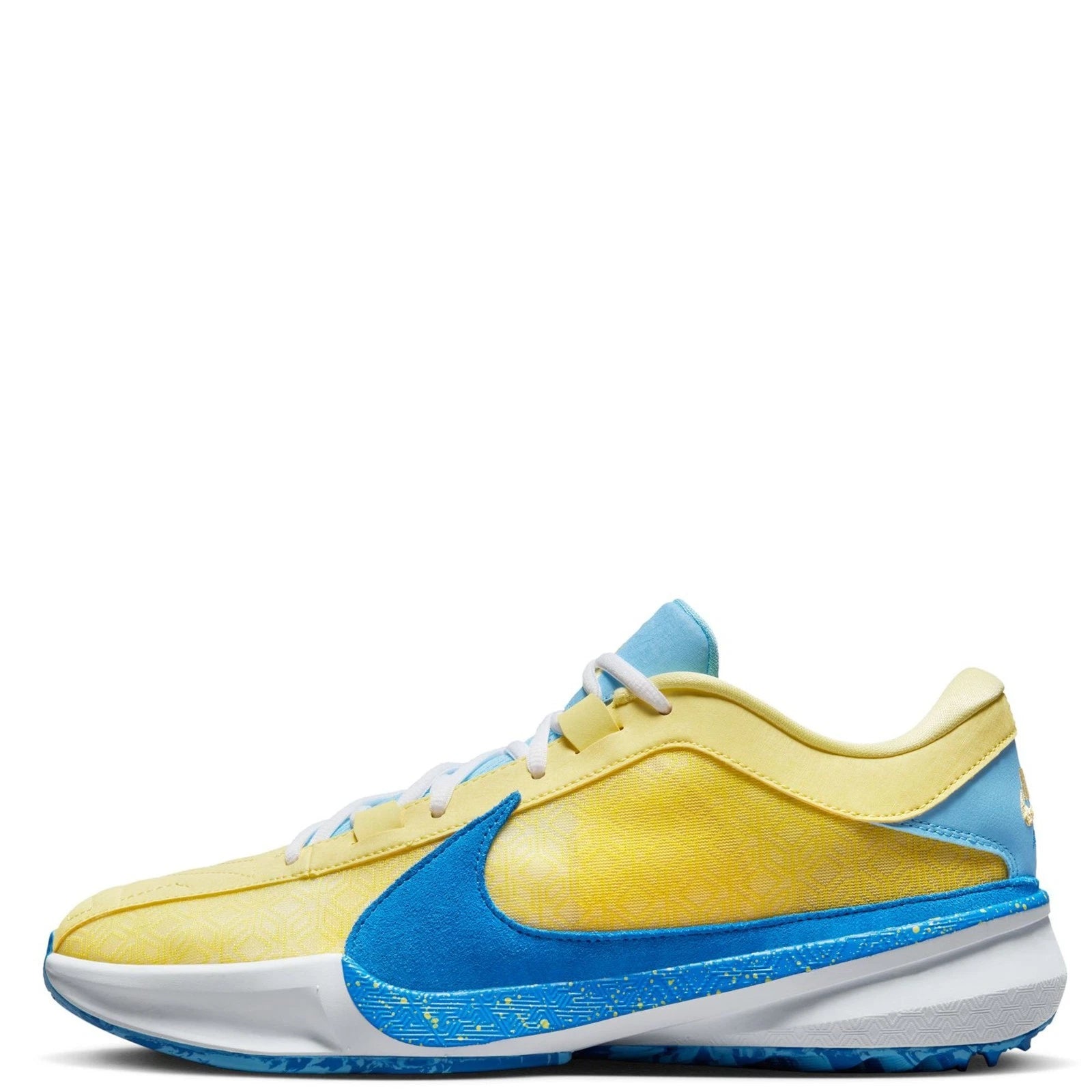 Мужские баскетбольные кроссовки Nike Zoom Freak 5 DX4985-700 желто-синего цвета DWA3028 — фото 3