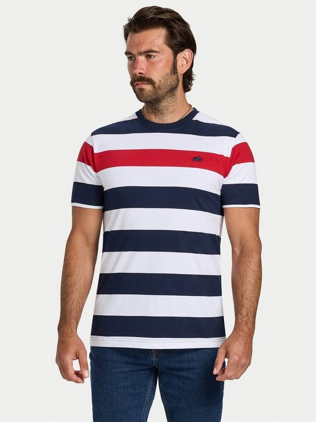 

Футболка с контрастной полосой на груди Raging Bull, Navy/Red
