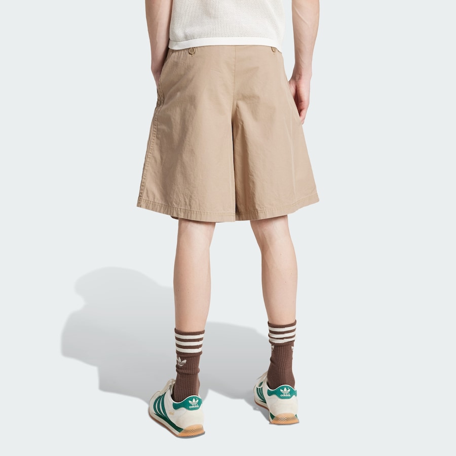 Широкие брюки со складками спереди ADIDAS ORIGINALS Wide Leg Bermuda, бежевый — фото 3