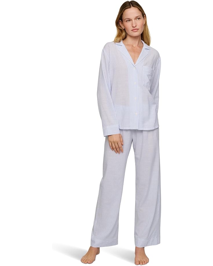 

Пижама Eberjey Nautico Long Pj Set, цвет White/Cornflower Blue