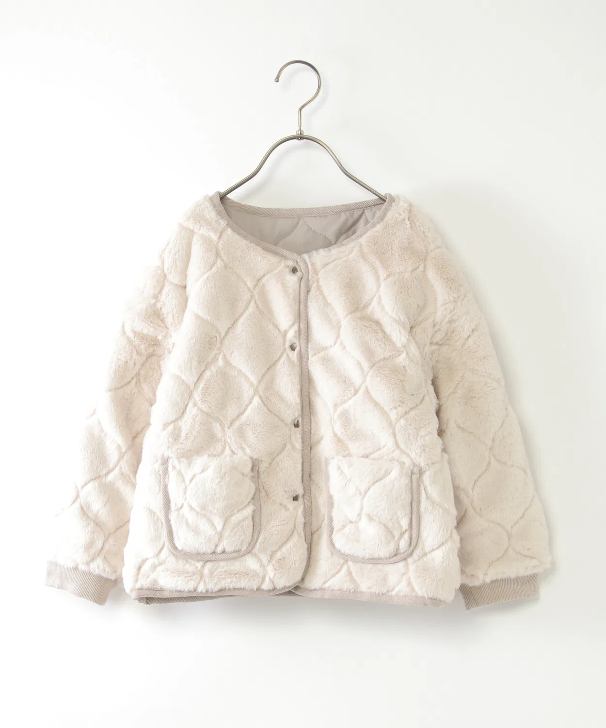 Детская куртка 2WAY стеганая с мехом, бренд Ikka, на рост 110-160 см, цвет бежевый