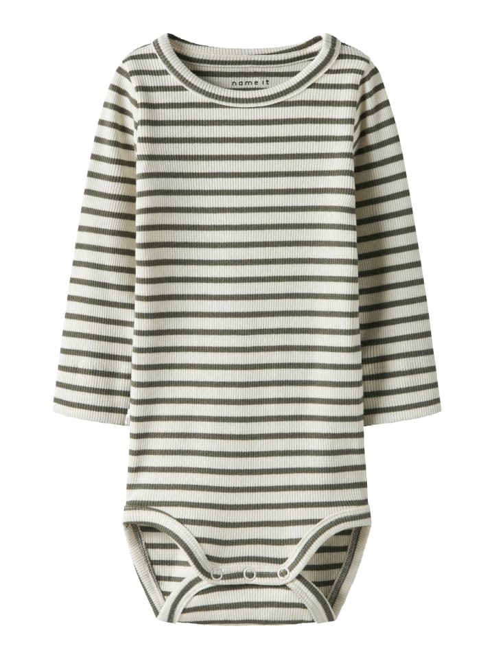 

Name it Детский боди с длинными рукавами NBNBANI пыльно-оливкового цвета