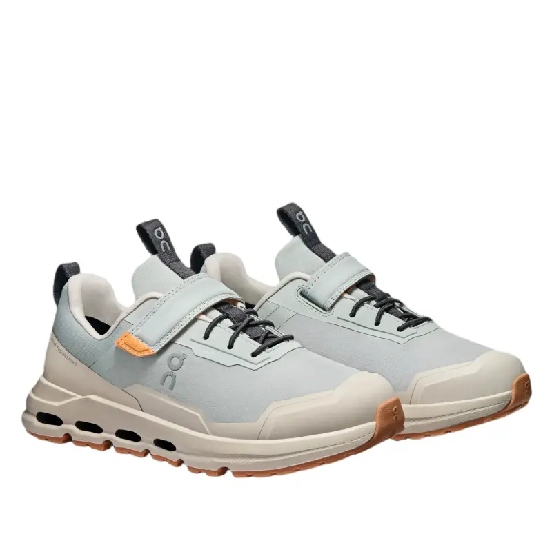 Детские кроссовки CloudheroWaterproof, износостойкие и водонепроницаемые, с низким верхом, Glacier Gray Kids On, серый/белый — фото 3
