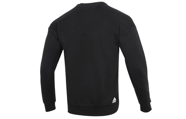 Толстовка Men's adidas Th Mh Crew Logo Athleisure Casual Sports Round Neck Black, черный — фото 2