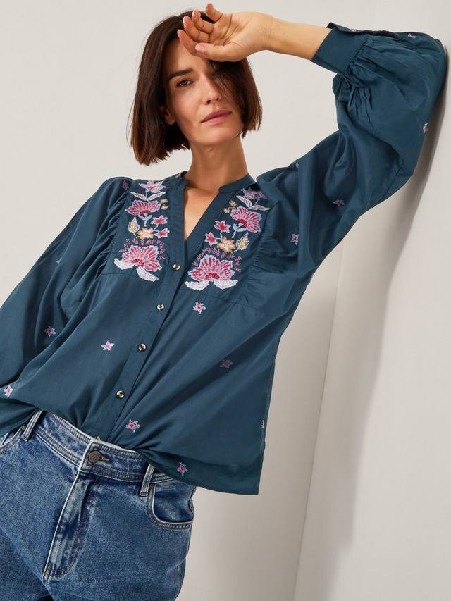 

Топ Bria с вышивкой в технике кр Monsoon, Blue