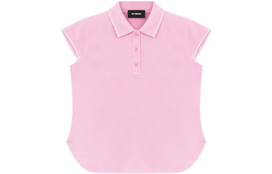 

Пике поло с кружевной отделкой WE11DONE, розовый