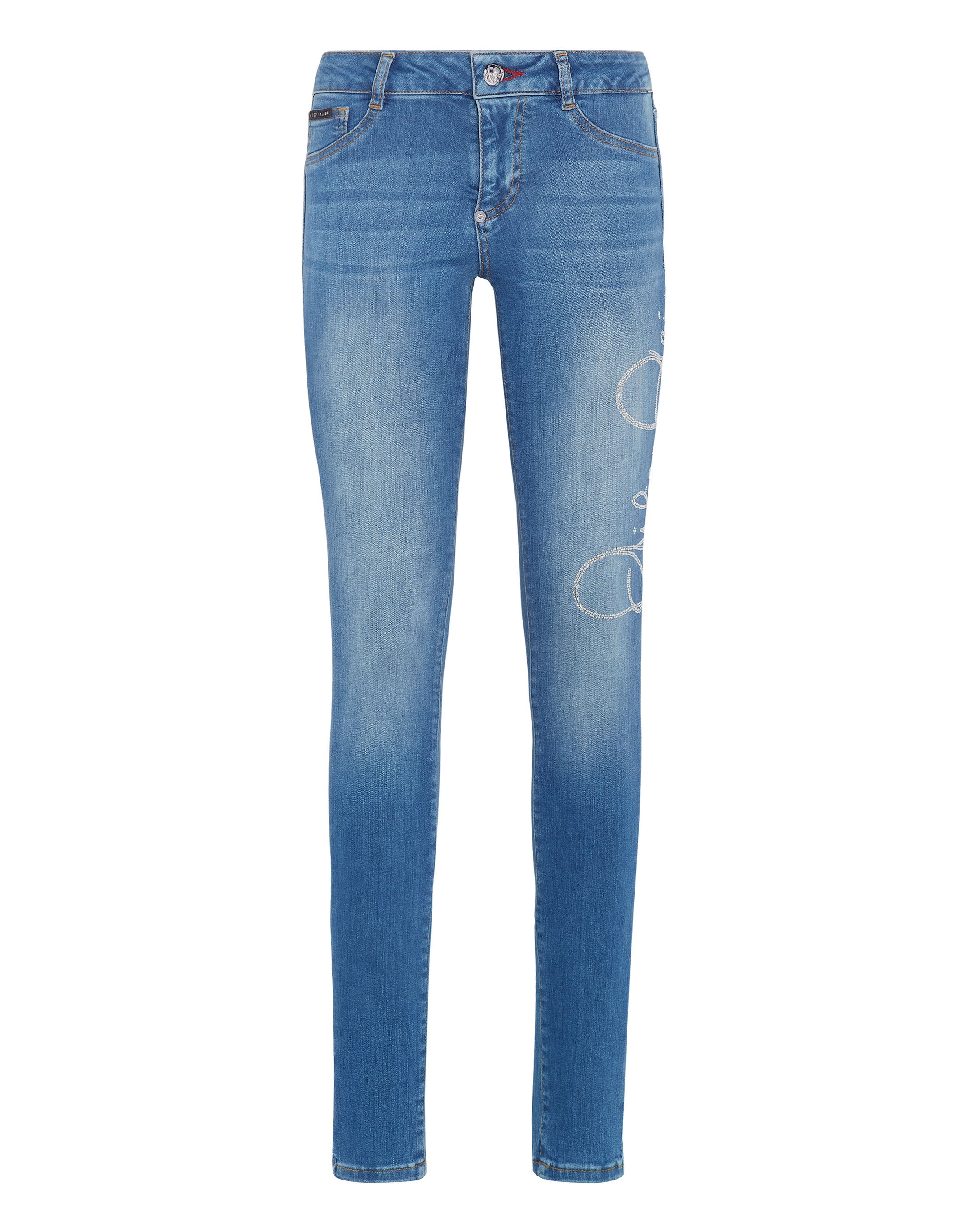 

Джинсовые джеггинсы PHILIPP PLEIN, цвет amazon