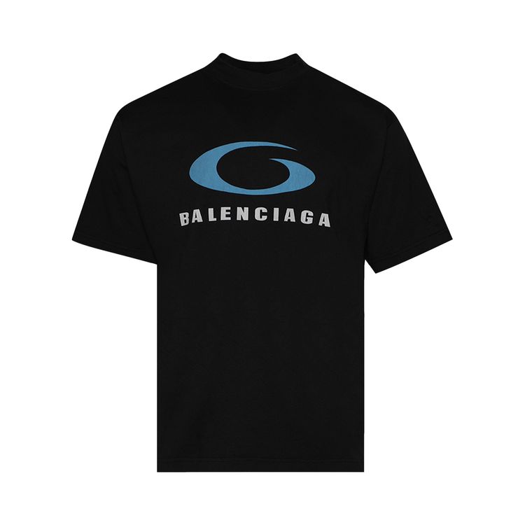 

Футболка Balenciaga Medium Fit T-Shirt 'Washed Black/Blue', черный