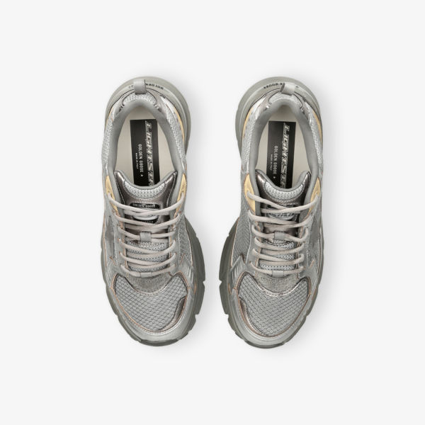 Кроссовки Golden Goose Lightstar кожаные с сетчатыми вставками, серебряный — фото 2
