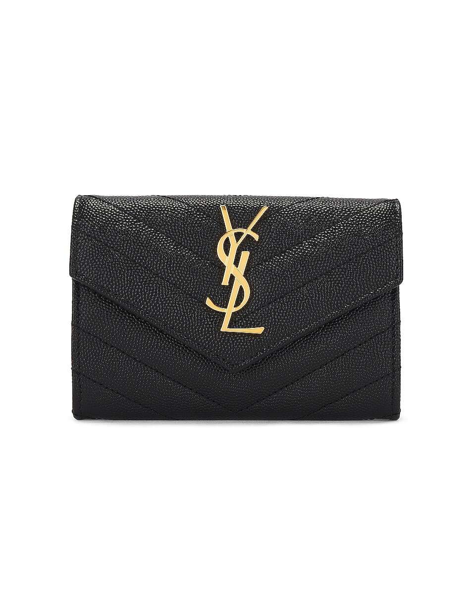 

Маленький кошелек-конверт Cassandre Saint Laurent, цвет Noir