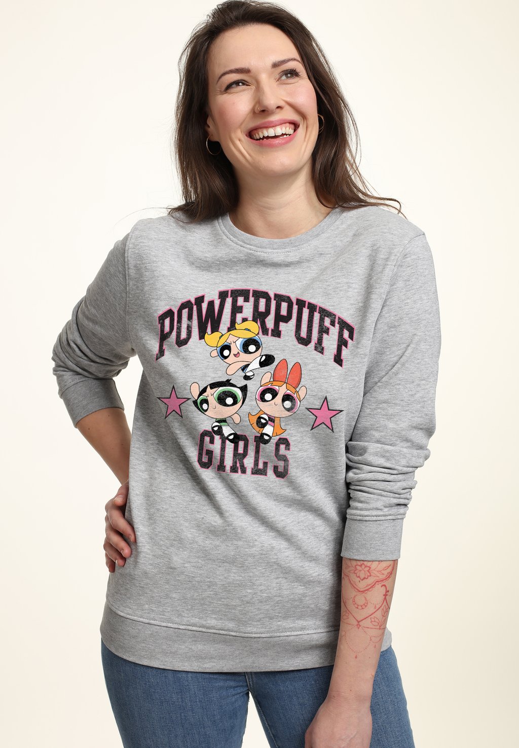 

Толстовка THE POWERPUFF GIRLS SCRIPT GRAPHIC LOGO Henry Tiger, цвет Heather Grey